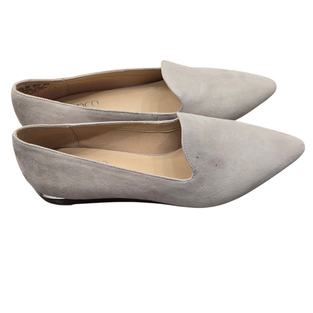 Franco Sarto Equinox Suede Pointed Toe Flats Sz 7.5 Quiet Luxury Minimalist - Picture 1 of 6